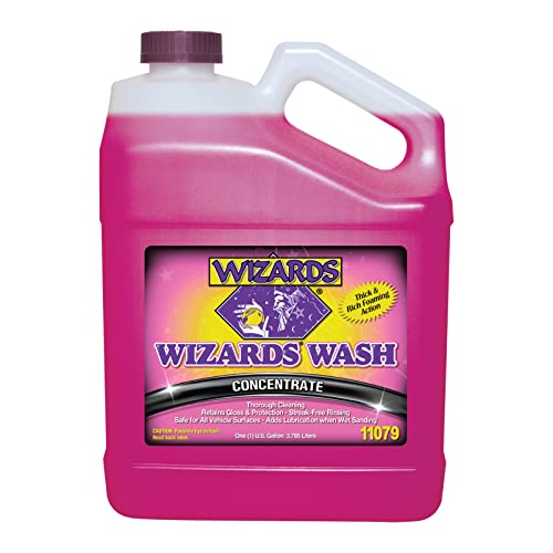 Wizards Car Wash - Super Concentrated Car Wash Soap - No Salt Biodegradable Car Wash Soap With Thick Foam - Exterior Care Products For Marine Use - Foam Cannon Soap For Car Washing Supplies - 1 Gallon