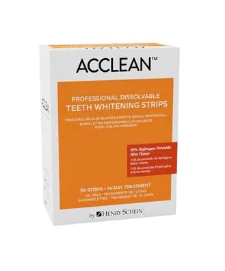Acclean 10% Hydrogen Peroxide Teeth Whitening Strips; Dissolvable Whitening Strips for 28 Treatments; One (1) Box of 56 Dissolvable Teeth Whitening Strips