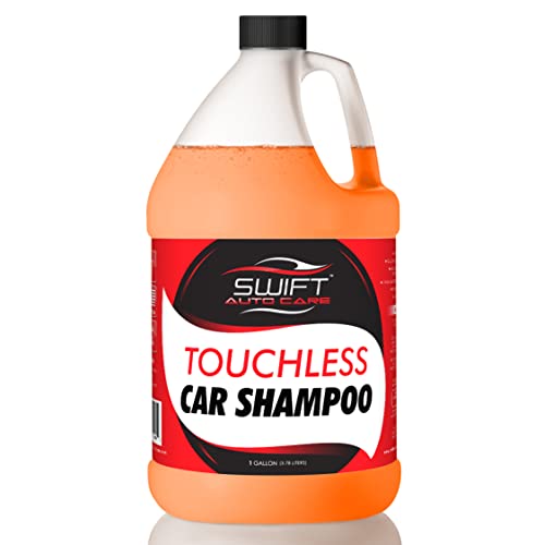 Swift Touchless Car Wash Shampoo (1 Gallon) - No Brushing Required, High Foaming Car Soap, Heavy Duty, Scratch and Streak-Free, Exterior Safe, Auto Detergent for Foam Gun, Foam Cannon, Works on Cars, SUVs, Trucks, RVs, Off-Road Vehicles, Motorcycles, Upholstery & More!