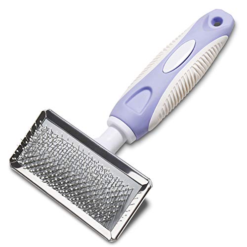 Premium Slicker Brush for Dogs and Cats Pet Grooming Dematting Brush Effectively and Effortlessly Shedding Mats, Removes Tangles, Dander, Dirt, Loose Fur for Short or Long Hair. Massages Particle.