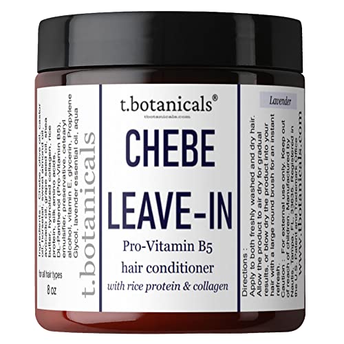 t.botanicals Chebe Leave In Conditioner Hair Growth with Provitamin B5, Thickening Strengthening Chebe Butter, Chebe Powder, Chebe Oil, Silk Amino Acids, Collagen (Unscented, 8 oz)