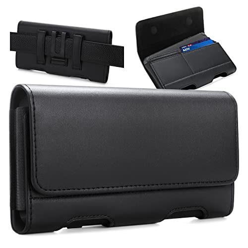 BECPLT Holster for Galaxy Z Fold 4 Leather Pouch Belt Case with Belt Clip Cell Phone Belt Holder Case Cover for Samsung Galaxy Fold 4 5G Galaxy Z Fold3 5G Galaxy Z Fold2 5G - Black