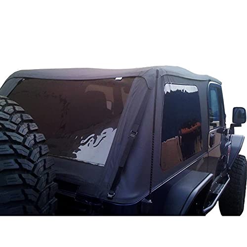 Rampage Frameless Trail Top | Sail Cloth, Black Diamond Color with Tinted Windows | 109735 | Fits 1997 - 2006 Jeep Wrangler