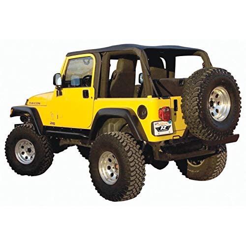 Rampage Frameless Trail Top | Vinyl, Black Diamond Color with Tinted Windows | 109535 | Fits 1997 - 2006 Jeep Wrangler TJ