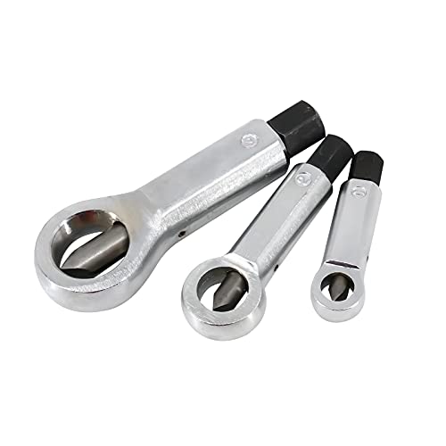 LuckyHigh 3 Pcs Nut Splitter Tool Steel Broken Damaged Screw Nut Remover Breaker Corroded Stuck Nut Extractor 3 Sizes 9-12mm, 12-16mm, 16-22mm