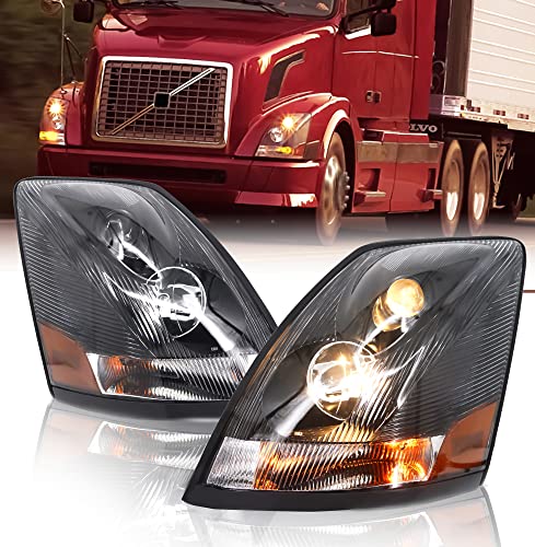 Torque Headlight PAIR Replacement for 2004-2017 Volvo VNL 780 670 semi Trucks [Included All Bulbs] Driver Passenger Side 2005 2006 2007 2008 2009 2010 2011 2012 2013 2014 2015 2016 (TR001)