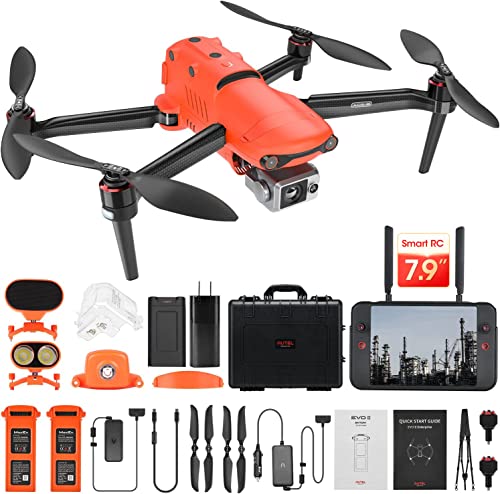 Autel Robotics EVO II Dual 640T Enterprise Bundle, 640*512@30fps Thermal Imaging Sensor8K Visual Camera EVO 2 Dual 640T Enterprise, 10+ Multiple Temperature Measurement Modes, 10 Thermal Color Palettes, Picture-in-Picture Mode, 720 Obstacle Avoidance, 42Mins Flight Time, ADS-B Receiver&Data Encryption, Free Thermal Analysis Tool, 1-16x Zoom, 7.9" Screen Smart Controller Included, For Firefighting/Search&Rescue/Public Safety/Legal Hunting, Fully Ser-vice Directly by Autel, 24H Customer Care, V2