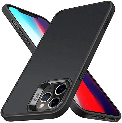ESR Air Armor Case Compatible with iPhone 12 Case/Compatible with iPhone 12 Pro Case (2020) [Military Grade Protection] [Shock-Absorbing Corners] Hard PC + Flexible TPU Frame, 6.1" - Frosted Black