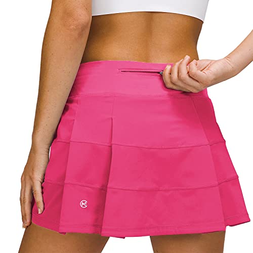 MCEDAR Pleated Tennis Skirts for Women with Pockets Golf Skorts Workout Running Sports Athletic Skirts Casual Pink/8