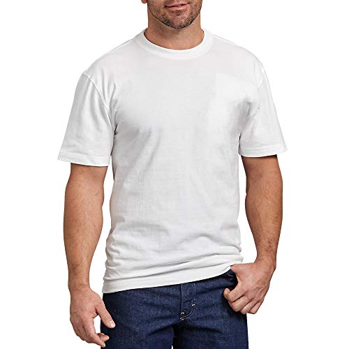 Dickies mens Short Sleeve Heavweight Crew Neck Work Utility T Shirt, White, X-Large US