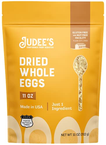 Judees Dried Whole Egg Powder - 11 oz - Baking Supplies - Delicious and 100% Gluten-Free - Great for Breakfast and Camping Meals - Quick and Easy for Outdoor Preparations