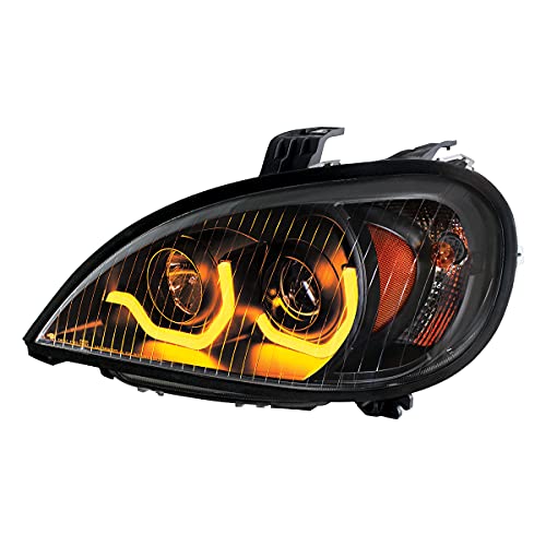United Pacific 31224 Blackout Projection Headlight with Dual Function Light Bar (Driver 1996 - 2018 Freightliner columbia)