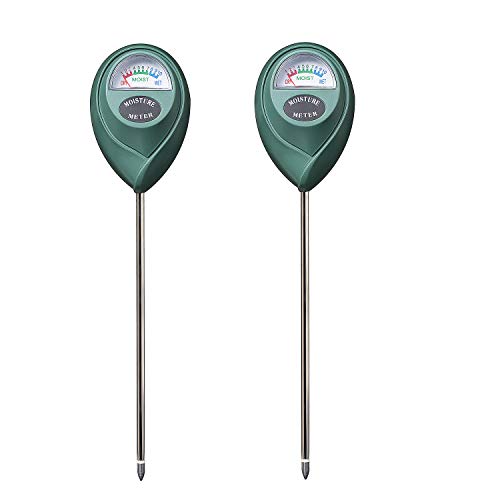 XLUX Soil Moisture Sensor Meter Water Monitor, Hygrometer for Gardening, Farming,Plants, No Batteries Required, 2 Pack