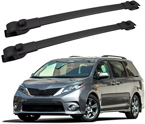 Max Loading 220lb Heavy Duty Roof Rack Cross Bars for 2011-2020 Toyota Sienna, Aluminum clampers and Bars, Cargobar Rooftop Rails Carrying Bag Luggage Canoe Bike Kayak Carrier