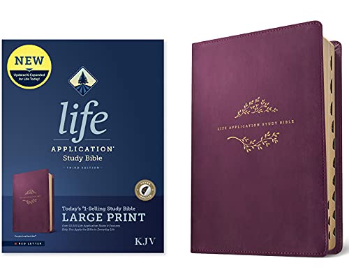 KJV Life Application Study Bible, Third Edition, Large Print (Red Letter, LeatherLike, Purple, Indexed)