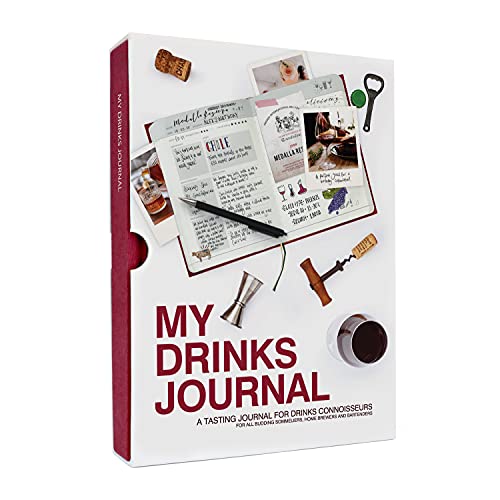 Suck UK Wine Journal Cocktail Book & Cocktail Recipe Book Drinks Recipe Book Wine Gifts & Bourbon Gifts For Men Mixology Book & Bartender Book Wine Accessories Gifts For Wine Lovers