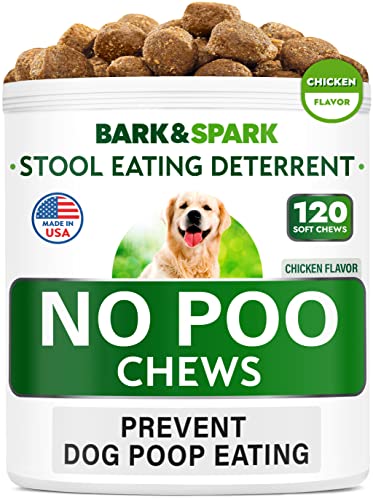 NO Poo Treats - Prevent Dog Poop Eatng - Coprophagia Treatment - Stool Eating Deterrent - Probiotics & Enzymes - Digestive Health + Breath Aid - Made in USA - 120 Chews