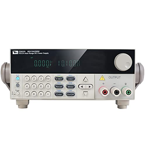 ITECH Programmable DC Power Supply 60V/10A/200W Lab Bench Power Source with RS232/USB Interface and Software IT6932A