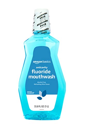 Amazon Basics Anticavity Fluoride Mouthwash, Alcohol Free, Refreshing Mint, 1 Liter, 33.8 Fluid Ounces, 1-Pack (Previously Solimo)