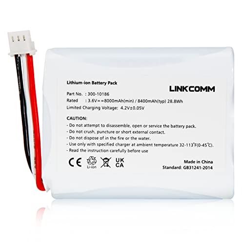 LINKCOMM ADT Battery Replacement 300-10186 Lithium Ion Battery 3.6V/4.2V for ADT Command Smart Security Panel