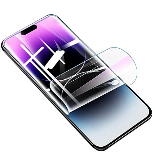 Iiseon High Sensitivity Hydrogel Screen Protector for iPhone 14 Pro Max, 2 Pieces Transparent Soft TPU Protective Film (NOT Tempered Glass) [Fingerprint Unlock Compatible] [Clear HD]