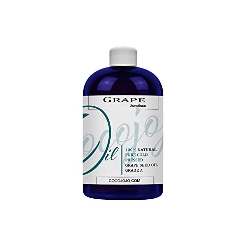 Dr Joe Lab Grape Seed Oil 8 oz 100% Pure Natural Cold Pressed Unrefined Extra Virgin Grapeseed Oil - Therapeutic Grade A for Hair Skin Body Nail and Beard