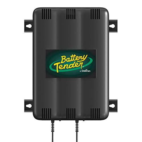 Battery Tender 2 Bank Battery Charger and Maintainer, 12 Volt 1.25 AMP for Motorcycles, ATVs, Lawn Mowers