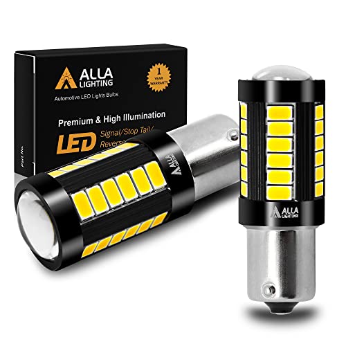 Alla Lighting 2800lm BA15S 1156 LED Bulbs, White Reverse/Signal/Brake/Tail/DRL Lights 7506 P21W 1141 3497 1003 1073 199 2396 93 976000K Xenon Xtreme Super Bright 12V 5730 33-SMD Upgrade