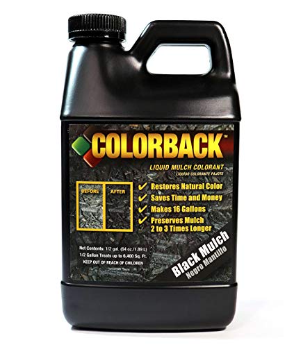 COLORBACK Mulch Liquid Color Concentrate, 6,400 Square Feet Coverage, 1/2-Gallon, Black