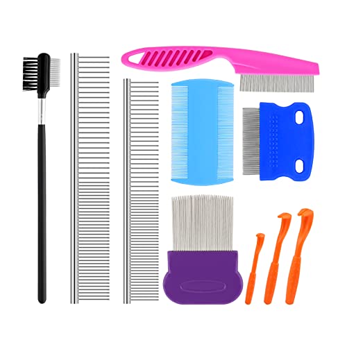 Dog Combs for Grooming, Fine Tooth Dog Eye Comb, Tear Stain Remover Comb for Small Dogs Cats Poodle(10 Pack)