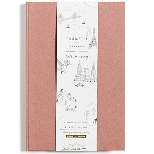 Promptly Journals, A Complete Travel Journal (Dusty Rose) - A Prompted Journal to Record Your Travels, Compact Travel Journal for Women and Men, Elegant Journal for Adults