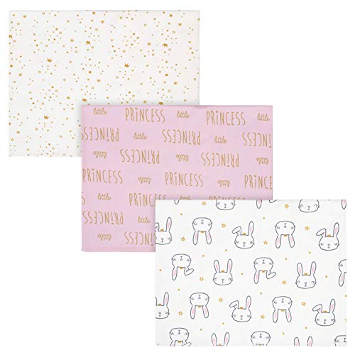 Gerber Unisex-Baby 3-Pack Cotton Flannel Burp Cloths Handkerchief, Princess Pink, 20 x 40 US