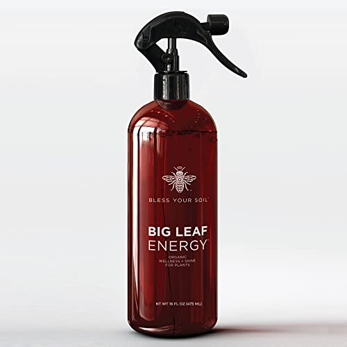 Big Leaf Energy : Plastic Bottle : Wellness Spray for Indoor Plants : Natural Leaf Shine & Protect with Organic Neem & Essential Oils (16OZ)