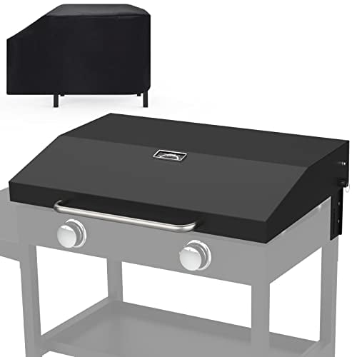 New Upgraded Hinged Lid for Blackstone 28 inch Griddle, Griddle Cover 28 Inch Hood for Blackstone 2 Burner Flat Top Gas Grill 28" Griddle 1517, 1853 Cooking Station, Griddle Accessories Lid