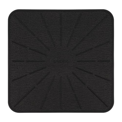 Lazy K Induction Cooktop Mat - Silicone Fiberglass Scratch Protector - for Magnetic Stove - Non slip Pads to Prevent Pots from Sliding during Cooking - Square (9inches) Black