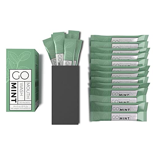 GO Travel Size Mouthwash Packets  Individual Mini Mouthwash for Fresh Breath - TSA Compliant - Smart Packet Design to reduce travel bottle waste - Liquid Mint Flavored Portable Travel Mouthwash Bulk