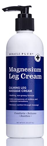 Magnesium Calming Leg Cream, Herbal Moisturizer Leg Butter Naturally Soothes Cramping In Legs + Calms Annoyances Of Unpleasant Restless Sensations, Irritability, Itching, Crawling, & Shaking, 8 Ounce