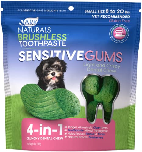 Ark Naturals Brushless Toothpaste for Sensitive Gums, Dog Dental Chews for Small Breeds, Vet Recommended for Plaque, Bacteria & Tartar Control, 1 Pack