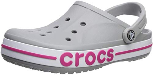 Crocs Unisex-adult Bayaband Clog, light grey/candy pink 7 US Men/ 9 US Women M US