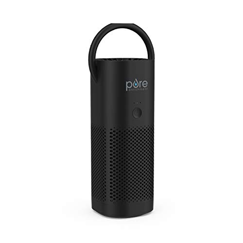 Pure Enrichment PureZone Mini Portable Air Purifier - Cordless True HEPA Filter Cleans Air & Eliminates 99.97% of Dust, Odors, & Allergens Close to You - Cars, School, & Office (Black)