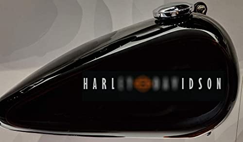 Harley.D Gas Tank Decal Grey with Orange Shield die Cut