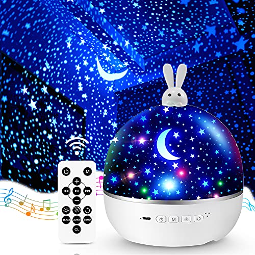 One Fire Night Lights for Kids Room, Bluetooth Kids Night Light, 96 Light Modes Baby Night Light Projector for Kids, Remote Timer Star Projector Night Light for Kids,Rechargeable Night Light Projector