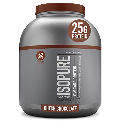 Isopure Protein Powder, Low Carb Whey Isolate, Gluten Free, Lactose Free, 25g Protein, Keto Friendly, Dutch Chocolate, 4.5 Pound (Packaging May Vary)