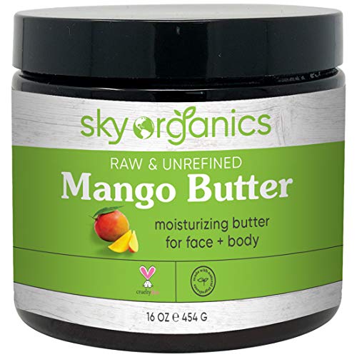 Sky Organics Mango Butter for Body & Face, 100% Raw and Unrefined to Hydrate, Balance & Even Tone 16 Oz.