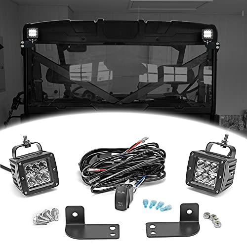 Dasen LED Light w/Wiring Mount Bracket kit Rear Roll Cage Spotlight 3 Inch 18W Backup Reverse LED Compatible with Polaris Ranger Full Size 2013-2023