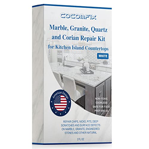 Quartz Countertop Chip Repair Kit. Marble and Granite Repair Kit.(White) - Quickly Repair Countertop Chips and Cracks & Scratches. for Quartz, Granite, Marble and Other Natural Stone Surfaces.