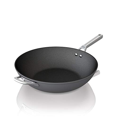 Ninja C30928 Foodi NeverStick Premium 11-Inch Wok, Hard-Anodized, Nonstick, Durable & Oven Safe to 500F, Slate Grey