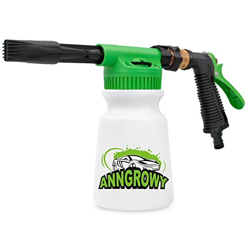 anngrowy Car Wash Foam Gun Soap Car Wash Foam Cannon for Garden Hose Foam Sprayer Car Wash Soap Foam Gun for Garden Hose Foam Cannon Blaster Hose Foam Cannon Gun Quick Connector to Any Garden Hose