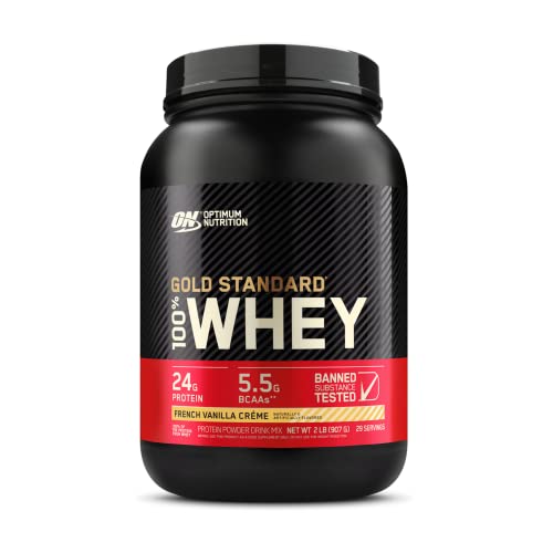 Optimum Nutrition Gold Standard 100% Whey Protein Powder, French Vanilla Creme, 2 Pound (Packaging May Vary)