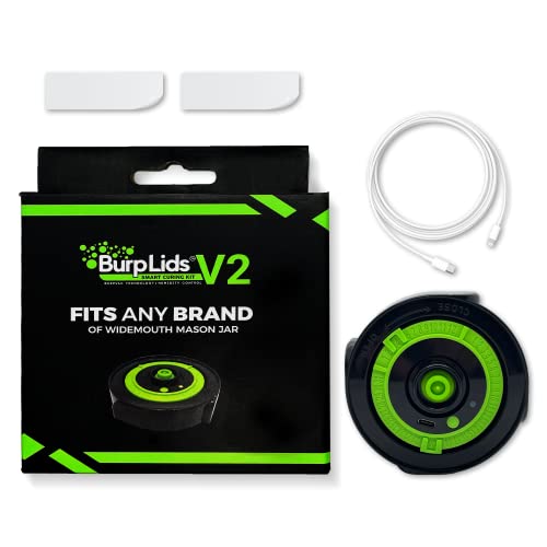 Burp Lids V2 Curing Lid - Automatic Burping - Built-In Extraction Pump - Vacuum Sealed for Successful Cure - Extend Product Shelf Life - Fits All Wide Mouth Mason Jar